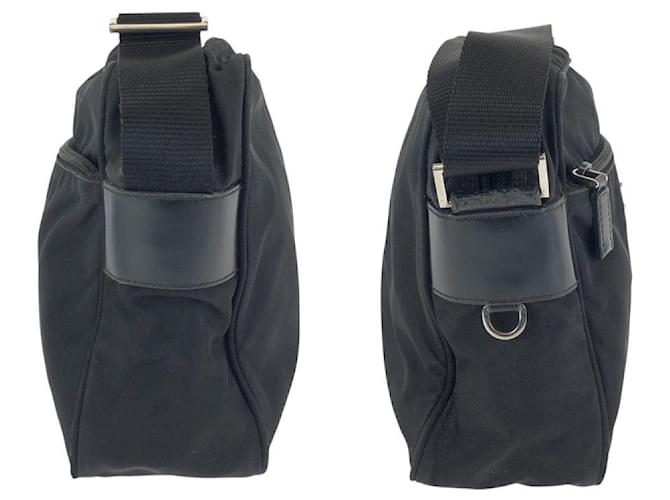 Borsa a Spalla Prada Nylon Tessuto Triangle Logo Nero - vista 8