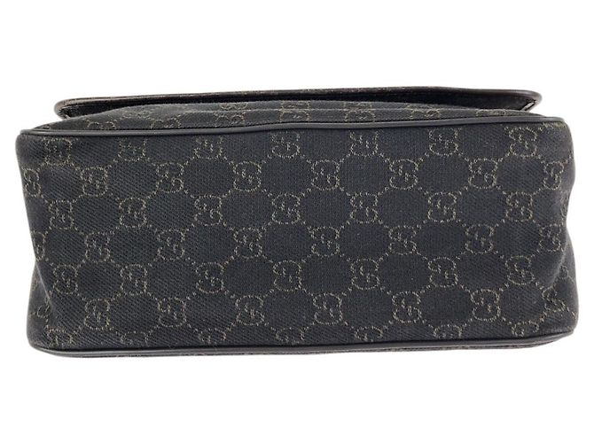 Borsa a tracolla Gucci in tela GG marrone scuro e pelle - vista 10