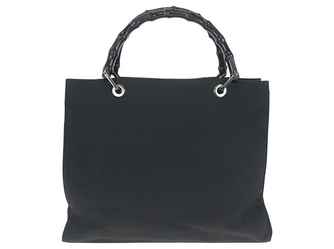 Borsa Tote Gucci Bamboo Nylon Nero - vista 2
