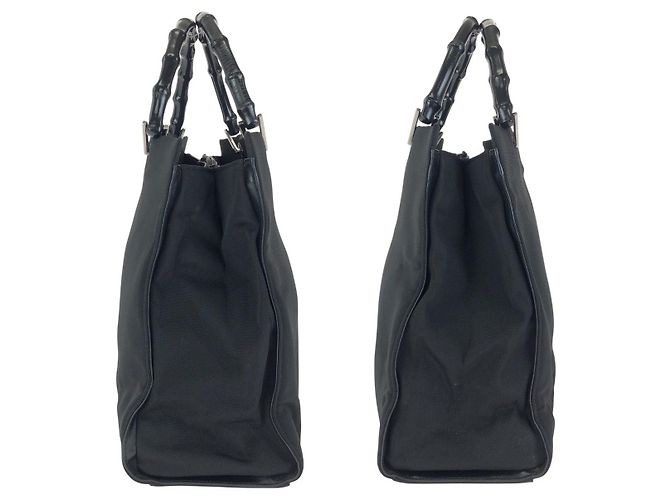 Borsa Tote Gucci Bamboo Nylon Nero - vista 8