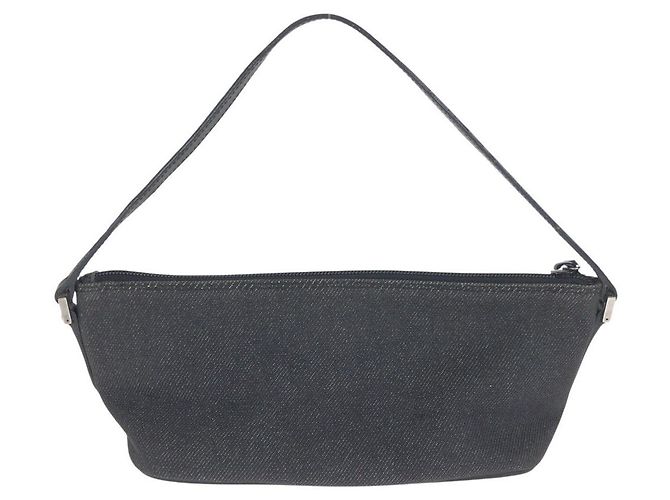 Pochette accessorio in denim e pelle Gucci Nero - vista 2