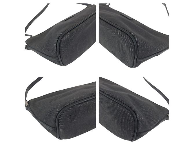 Pochette accessorio in denim e pelle Gucci Nero - vista 3