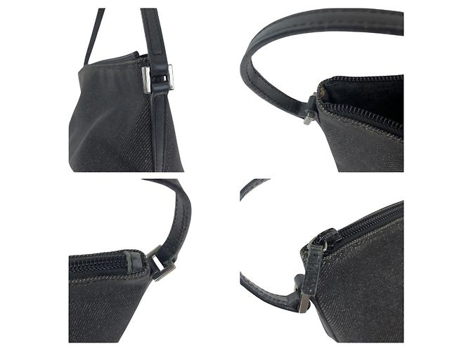 Pochette accessorio in denim e pelle Gucci Nero - vista 5