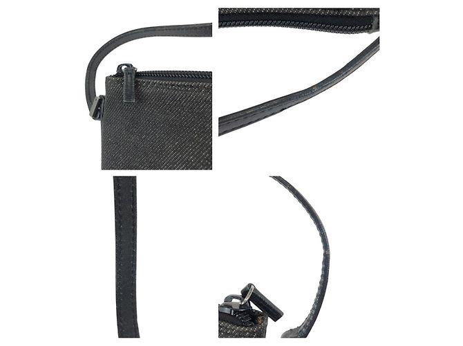 Pochette accessorio in denim e pelle Gucci Nero - vista 6