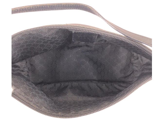 Pochette accessorio in denim e pelle Gucci Nero - vista 9