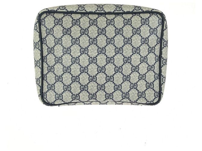 Pochette in tela GG Supreme e pelle Gucci Grigio - vista 2