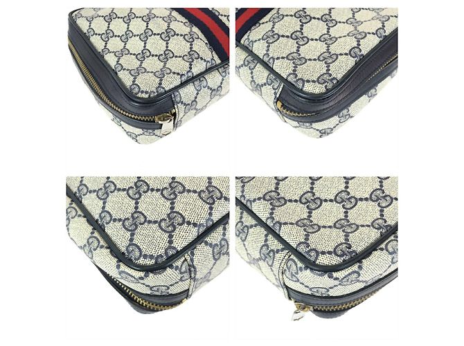 Pochette in tela GG Supreme e pelle Gucci Grigio - vista 3
