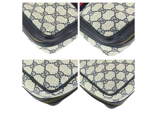Pochette in tela GG Supreme e pelle Gucci Grigio - vista 4