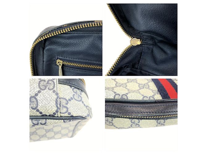 Pochette in tela GG Supreme e pelle Gucci Grigio - vista 6