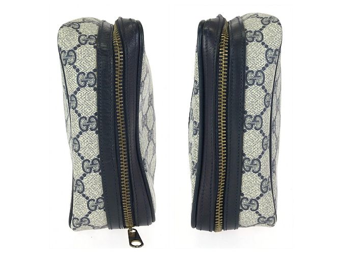 Pochette in tela GG Supreme e pelle Gucci Grigio - vista 7