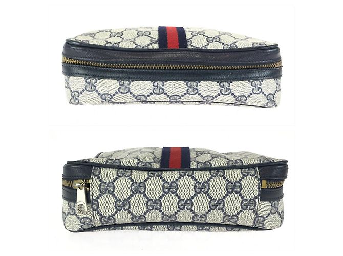 Pochette in tela GG Supreme e pelle Gucci Grigio - vista 9