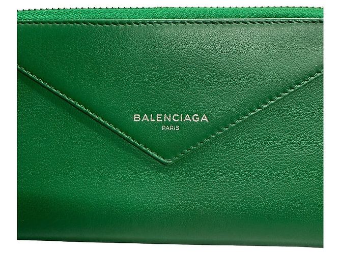 Balenciaga Green Leather Long Wallet - view 10