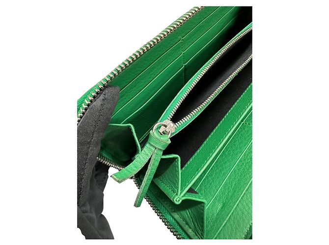 Balenciaga Green Leather Long Wallet - view 8