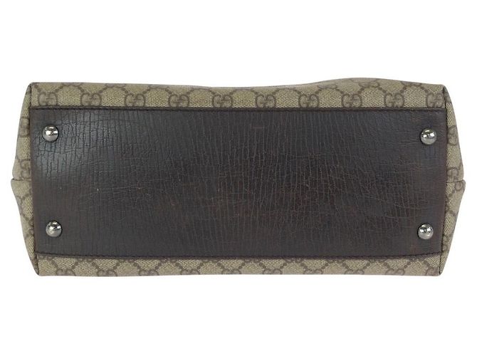 Gucci GG Supreme Canvas Leder Tote Bag Braun - Ansicht 10