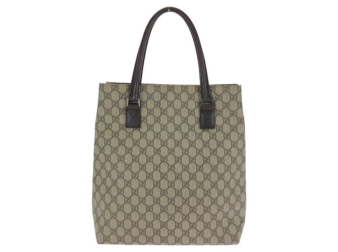 Gucci GG Supreme Canvas Leder Tote Bag Braun - Ansicht 2