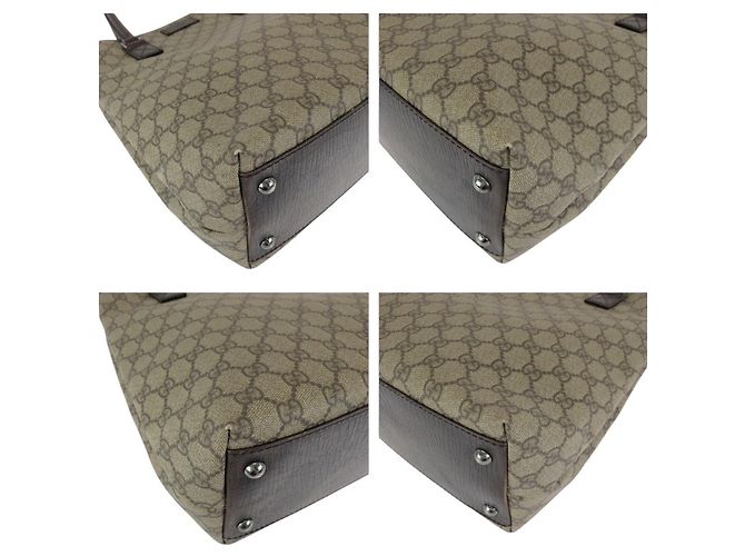 Gucci GG Supreme Canvas Leder Tote Bag Braun - Ansicht 3