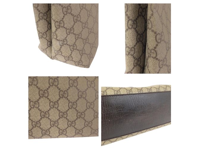 Gucci GG Supreme Canvas Leder Tote Bag Braun - Ansicht 6