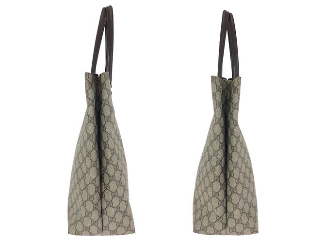 Gucci GG Supreme Canvas Leder Tote Bag Braun - Ansicht 8