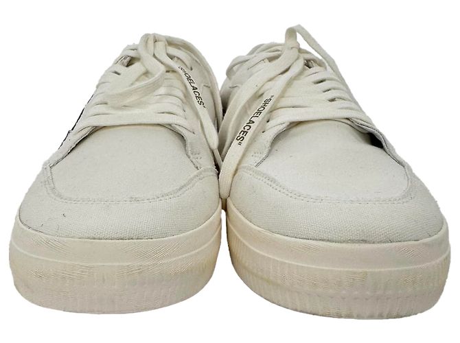 Off White Sneakers vulcanizzate Off-White in tela bianca Bianco Crudo - vista 2