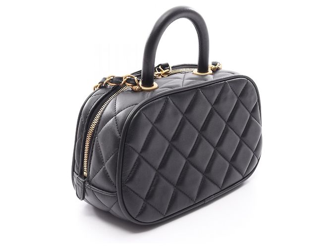 Borsa a tracolla 2WAY Chanel Lambskin Mini Bowling Nero - vista 2