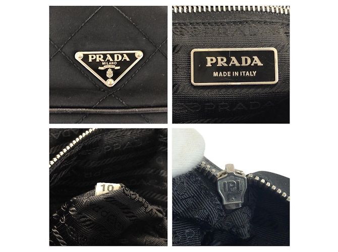 Bolso de hombro Prada de nylon y cuero Tessuto con logotipo triangle Negro - vista 4