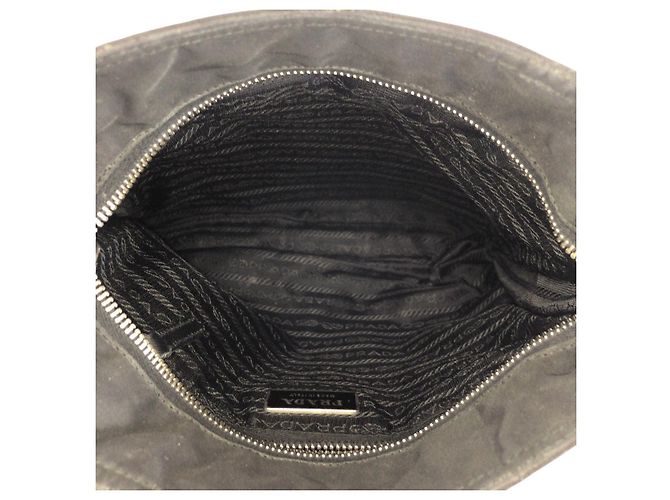 Bolso de hombro Prada de nylon y cuero Tessuto con logotipo triangle Negro - vista 9