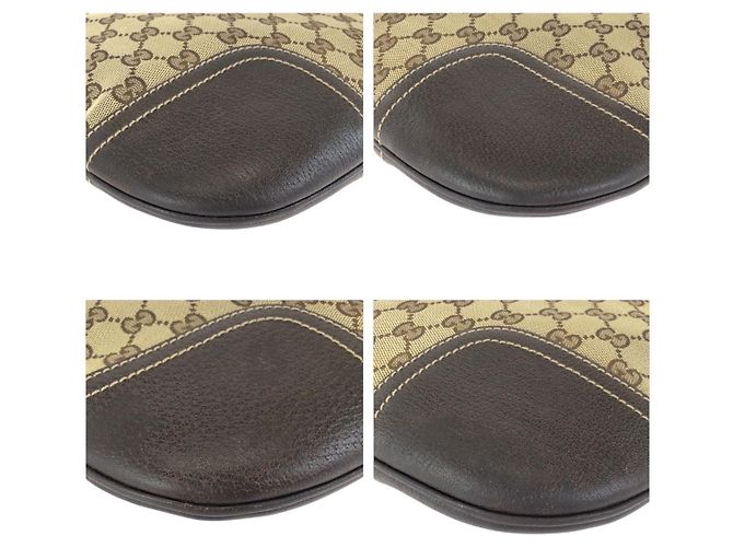 Borsa a tracolla Gucci Princy GG Canvas e pelle Marrone - vista 3