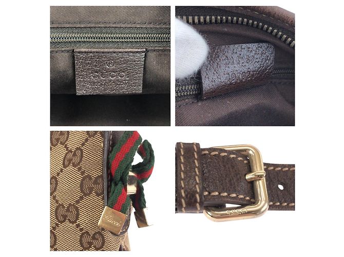 Borsa a tracolla Gucci Princy GG Canvas e pelle Marrone - vista 4