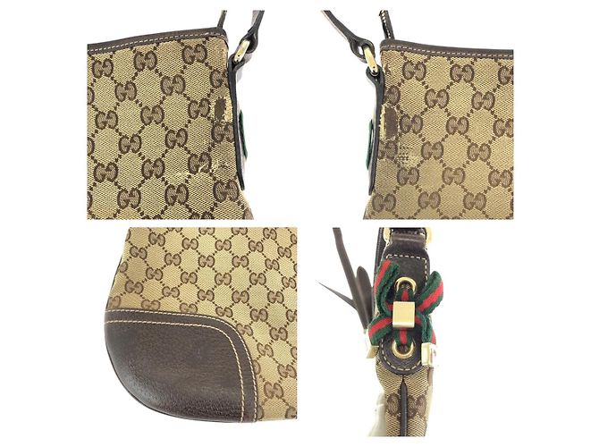 Borsa a tracolla Gucci Princy GG Canvas e pelle Marrone - vista 5