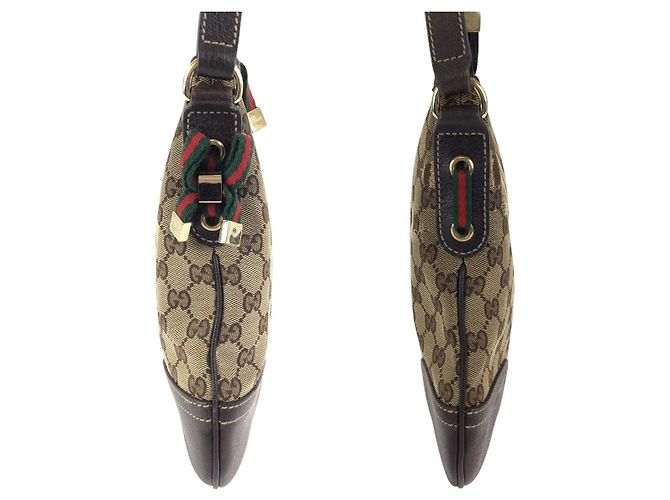 Borsa a tracolla Gucci Princy GG Canvas e pelle Marrone - vista 8