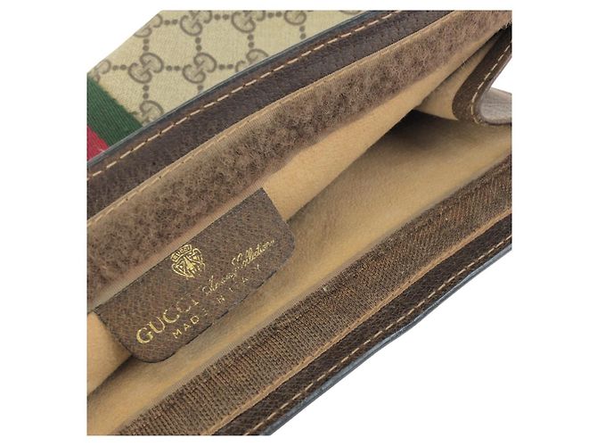 Bolso de mano de lona GG Supreme y cuero Gucci Castaño Beige - vista 5