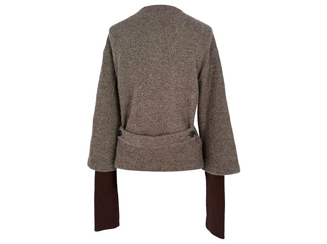 Christian Dior Strickjacke aus brauner Wolle Rot - Ansicht 3