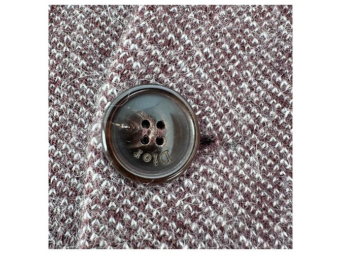 Christian Dior Strickjacke aus brauner Wolle Rot - Ansicht 5