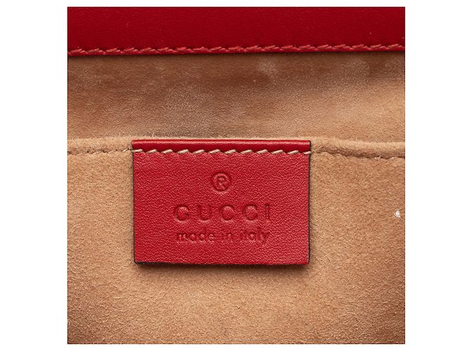 Padlock Piccola borsa a tracolla Gucci in pelle con chiusura a lucchetto e perle Rosso - vista 8