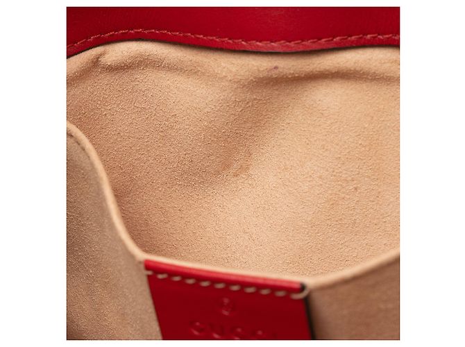 Borsa Gucci Matelasse Leather GG Marmont Small Flap Rosso - vista 10