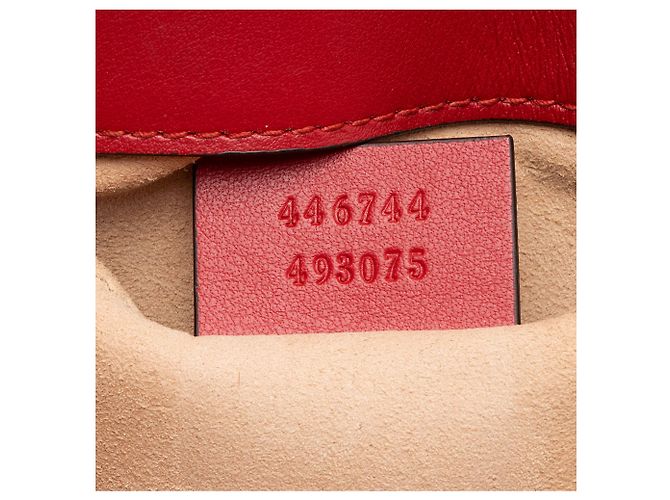 Borsa Gucci Matelasse Leather GG Marmont Small Flap Rosso - vista 6