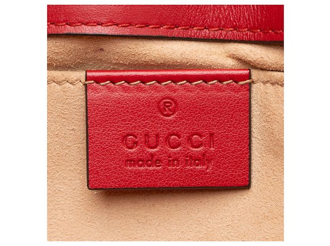 Borsa Gucci Matelasse Leather GG Marmont Small Flap Rosso - vista 8