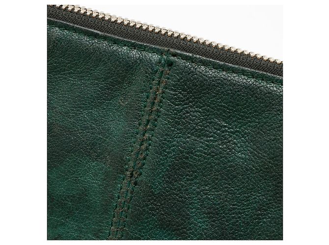 Beauty case in pelle di vitello Alexander McQueen De Manta Verde - vista 10