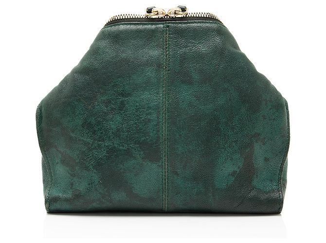 Beauty case in pelle di vitello Alexander McQueen De Manta Verde - vista 3