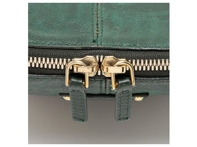 Beauty case in pelle di vitello Alexander McQueen De Manta Verde - vista 9