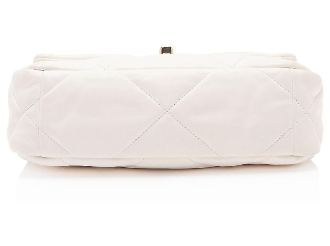 Gabrielle Borsa a tracolla Chanel Lambskin 19 Medium Flap Bianco - vista 4