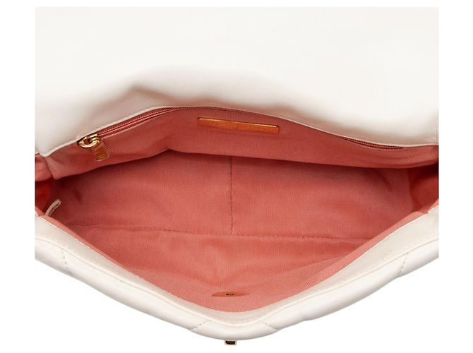 Gabrielle Borsa a tracolla Chanel Lambskin 19 Medium Flap Bianco - vista 7
