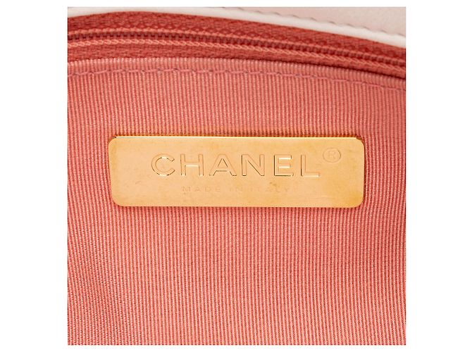 Gabrielle Borsa a tracolla Chanel Lambskin 19 Medium Flap Bianco - vista 8