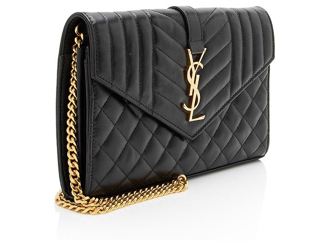 Cartera con cadena Monogram Matelassé Grain de Poudre Mixta Saint Laurent Negro - vista 2