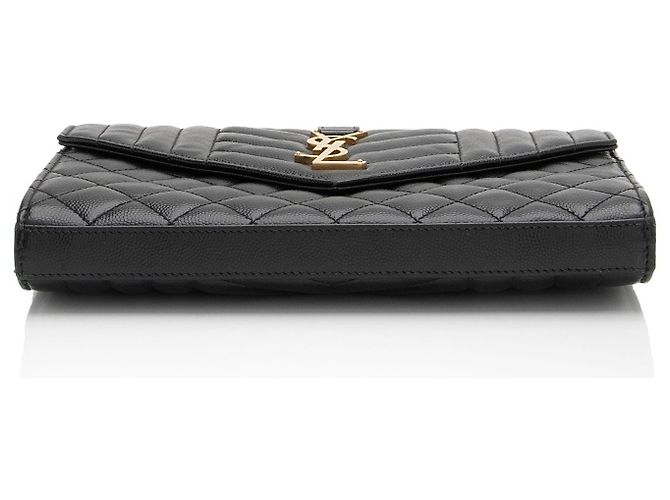 Cartera con cadena Monogram Matelassé Grain de Poudre Mixta Saint Laurent Negro - vista 4