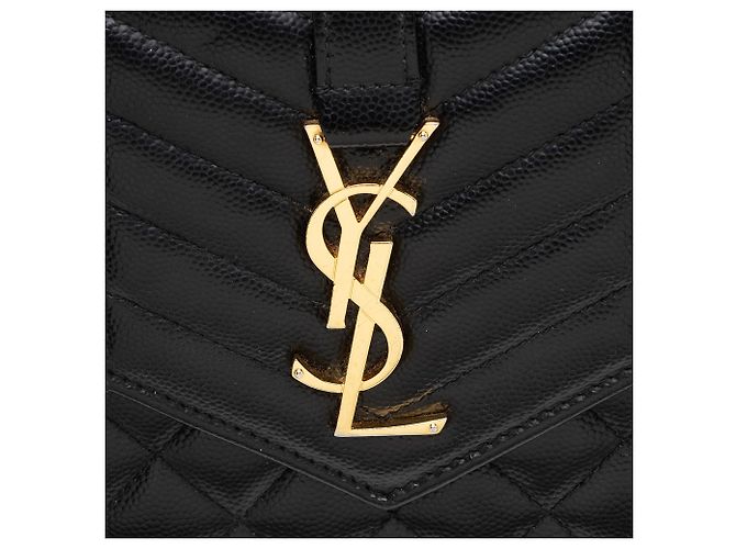 Cartera con cadena Monogram Matelassé Grain de Poudre Mixta Saint Laurent Negro - vista 9
