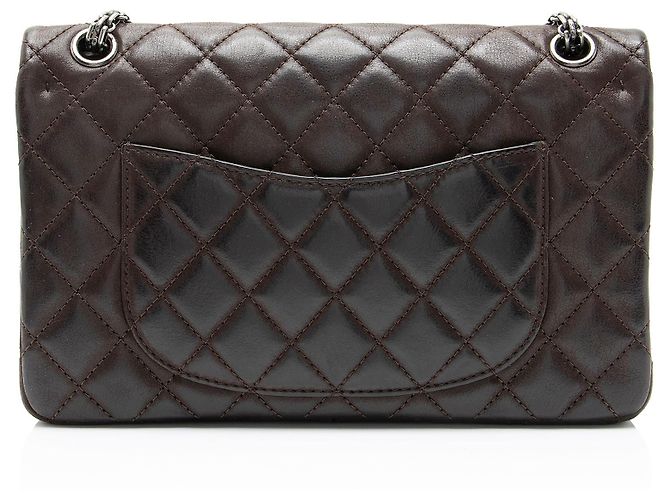 Gabrielle Chanel Reissue 227 Double Flap Tasche aus irisierendem Kalbsleder Braun - Ansicht 3