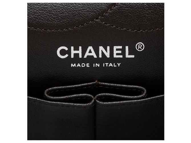 Gabrielle Chanel Reissue 227 Double Flap Tasche aus irisierendem Kalbsleder Braun - Ansicht 8