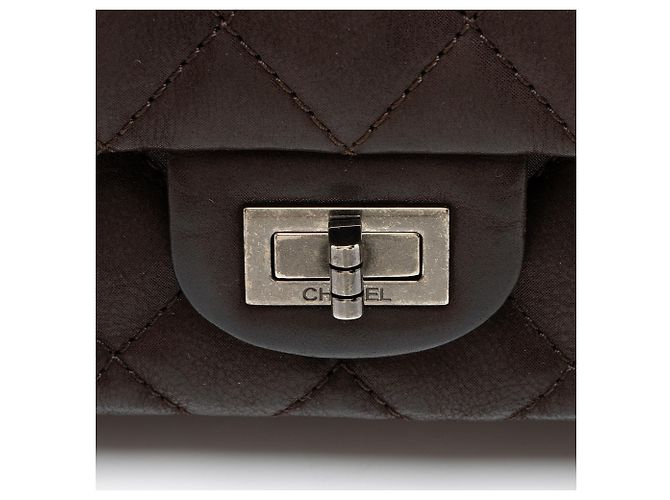 Gabrielle Chanel Reissue 227 Double Flap Tasche aus irisierendem Kalbsleder Braun - Ansicht 9