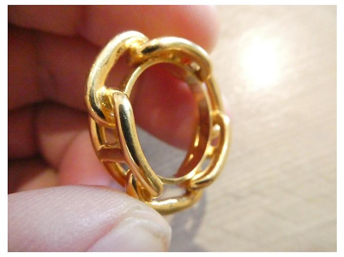 Hermès Anello per foulard Chaîne d'Ancre metallo dorato D'oro - vista 3